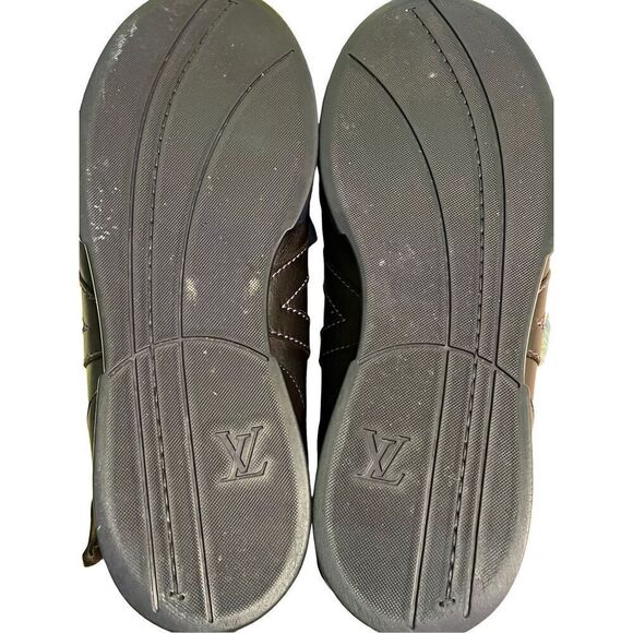 Louis Vuitton Sneakers Men’s 8 High Top Leather Brown Purple Authentic BA0097 8 - Picture 11 of 16